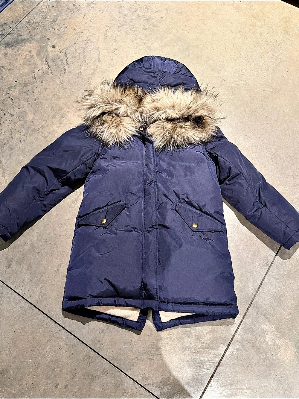 Crewcuts Girls Size 10 Blue Hooded Puffer Coat